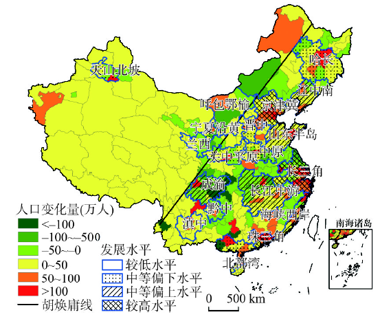 城市群视角下中国人口分布演变特征