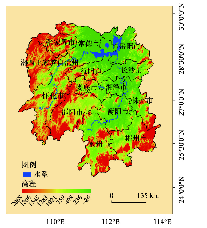 湖南省地理位置及其地形特征              fig.