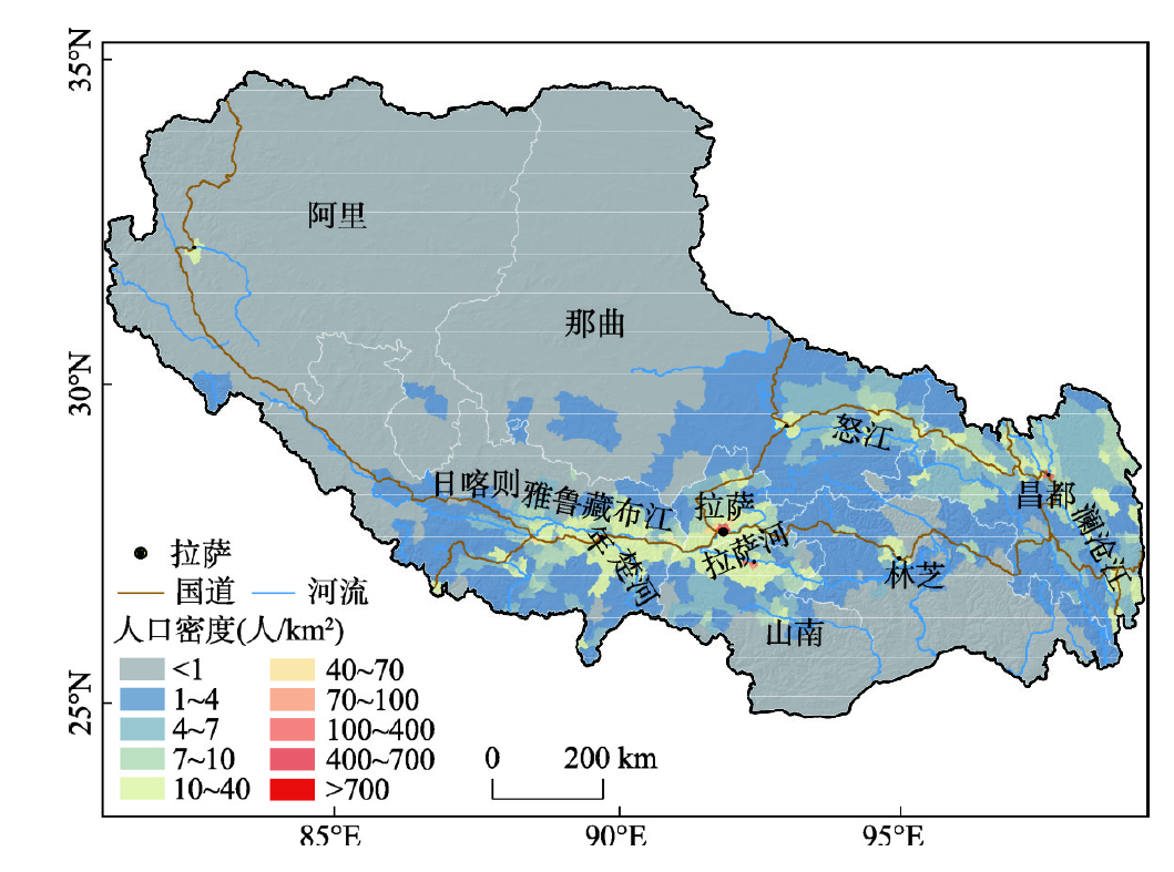 Population distribution pattern and influencing factors in Tibet based